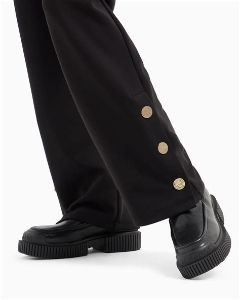 Jewel Buttons - Early Holiday Wide Fit Black Trousers