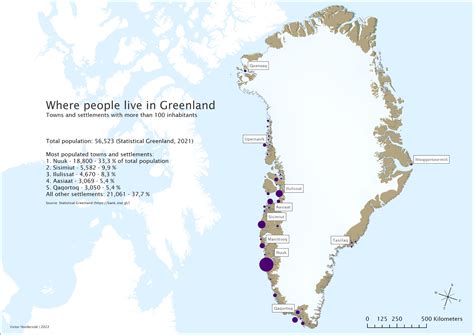 Where People Live in Greenland: Towns & Settlements With More Than 100 ...