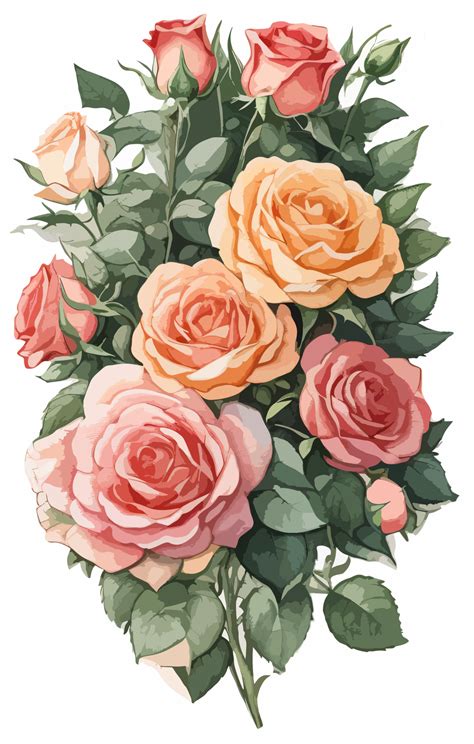 Rose flowers bouquet clip art with ai generative 27483002 PNG