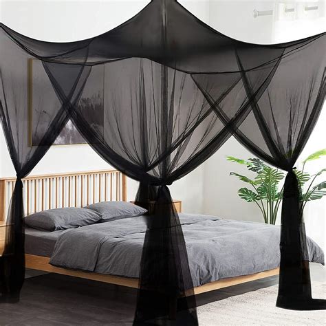 Buy Mosquito Net for Bed Canopy, 4 Corner Post Curtains Bed Canopy ...