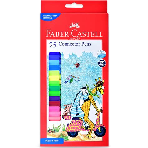 Faber-Castell Connector Pen Set – Pack of 25 | Bright, Washable Colours ...