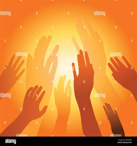 Raised human hands outline hi-res stock photography and images - Alamy