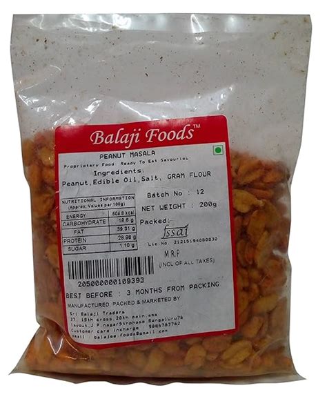 Balaji Foods Namkeen - Peanut Masala, 200g Pouch : Amazon.in: Grocery ...