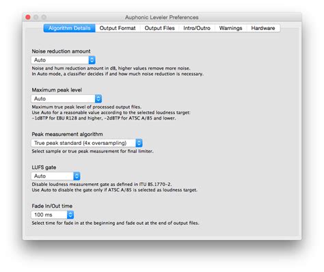 Auphonic Leveler Batch Processor