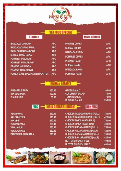 Menu at Pumbai Gate Family Garden and Restaurant Veg - Non veg, Dehu Road