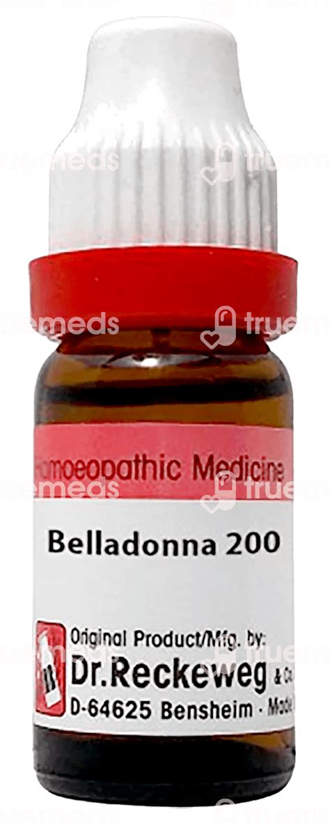 Dr Reckeweg Belladonna 200 Ch Dilution 11 Ml - Uses, Side Effects ...