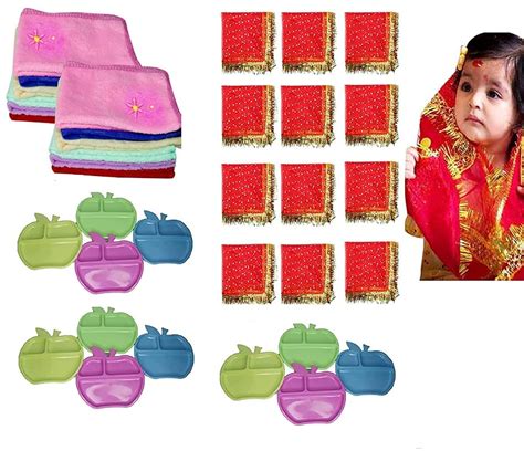 Buy Ekan Navratri Kanjak Gift Item for Kanya Pujan Set of 12 Plates ...