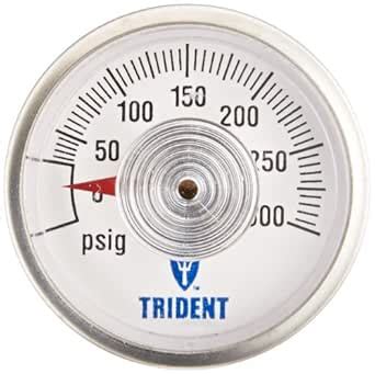 Trident Marine 690-1400 L. P. Gas Pressure Gauge, 300 PSI, MPT Stem ...