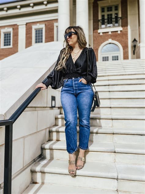 Date Night Outfit Idea - SIlky Top and Jeans Outfit | Date night outfit ...
