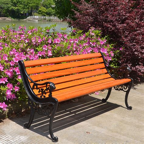 标源户外铸铁铸铝座椅公园广场小区休闲椅实木塑木塑钢可定制包邮_华新桶业