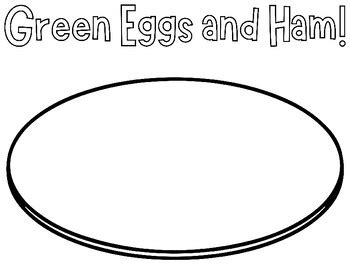 Green Eggs and Ham Plate - Seuss Themed Printable Templates/Coloring Pages!