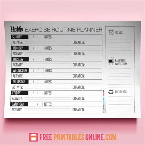 Printable Home Exercise Program 的图像结果