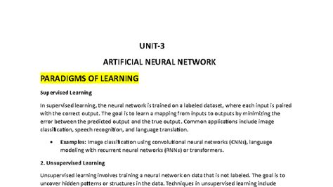 UNIT-3: Neural Network Learning Paradigms and Optimization Techniques ...