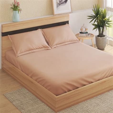Buy Monalisa Dusty Clay Cotton 300TC 3Pcs King Fitted Bedsheet Set from ...