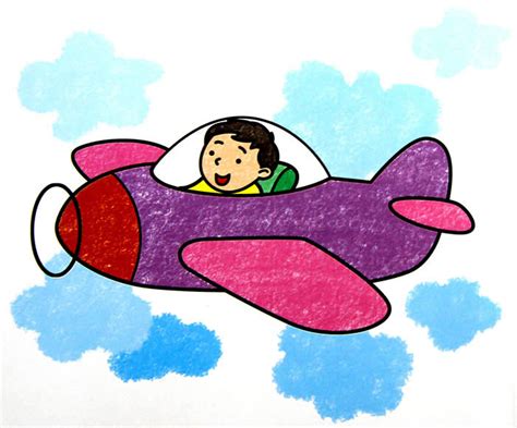 幼儿教育:儿童油棒画《飞机天上飞》-中大网校儿童教育网