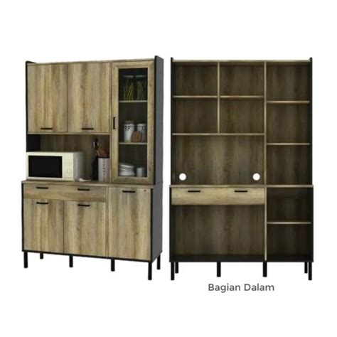 Jual Lemari makan dapur pantry industrial kaki besi 120 kithen set ...