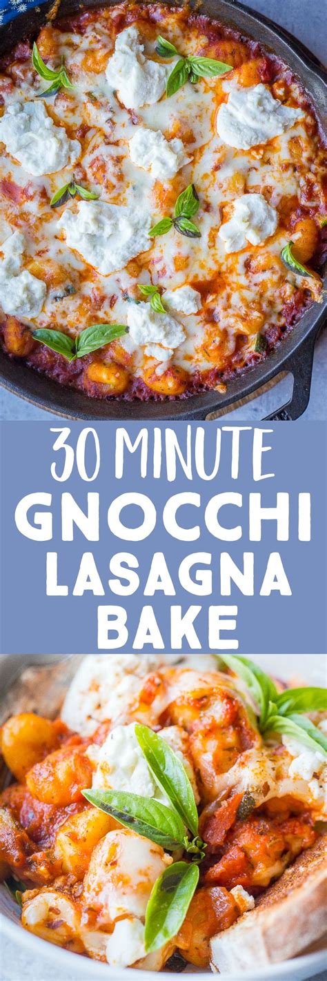 This 30 Minute Gnocchi Lasagna Bake is perfect for a quick  