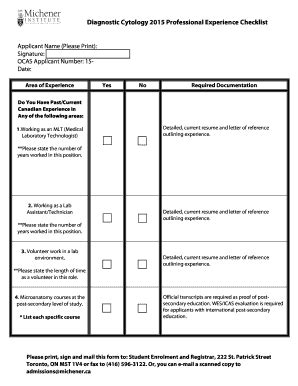 Fillable Online Please click here for the 2015 Applicant Experience ...