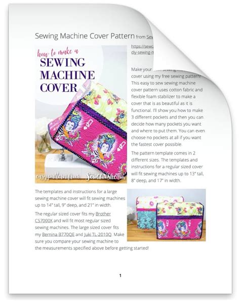 Image result for Sewing Machine Cover PDF Pattern