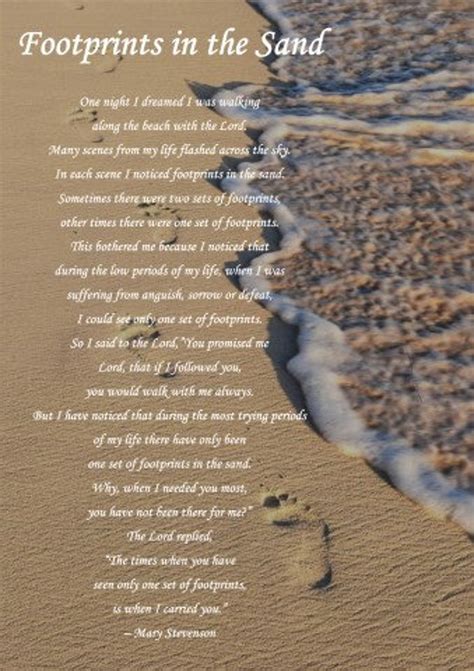 Footprints in the Sand Poem by Mary Stevenson Glossy A4 Poster Print ...