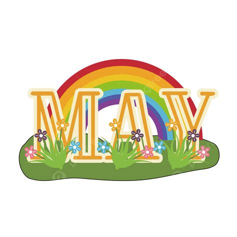 May Rainbow Clipart Hd PNG, Rainbow And Plant May Clipart Svg, Rainbow ...