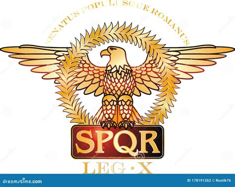 Symbol of the Ancient Roman Empire with an Eagle and the Latin ...