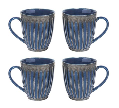 Buy HS HINDUSTANI SAUDAGAR Dual Hand Glazed Ceramic Coffee Mug Set of 4 ...