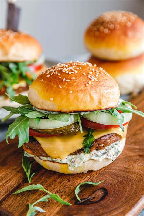 Veganer Tempeh-Cheeseburger · Eat this! Vegane Rezepte mit Herz – seit 2011