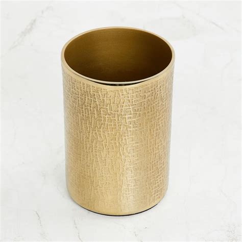 Buy Panama Gold Textured Metal Bath Tumbler from Home Centre at just ...