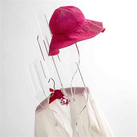 Transparent plexiglass coat stand Cactus, made in Italy