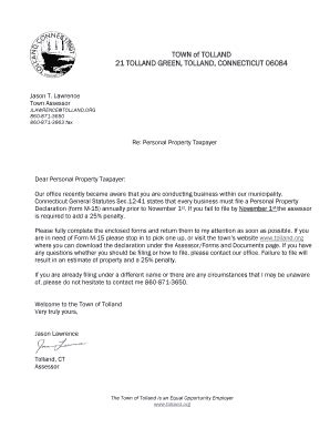 Fillable Online tolland TOWN of TOLLAND 21 TOLLAND GREEN TOLLAND ...