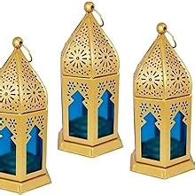 Buy PALMY HANDICRAFTS Iron Tealight Holder Hanging Lantern Moroccan ...