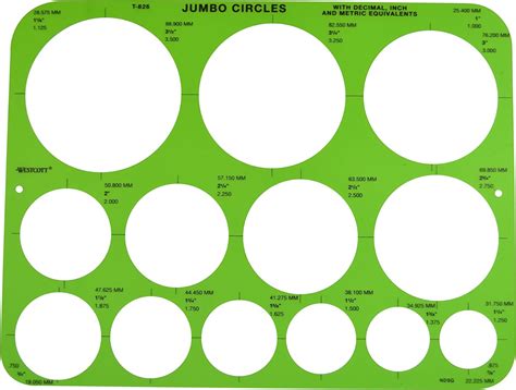 Westcott Jumbo Circles Geometric Template, 8-3/4 x 11-1/2 Inches ...