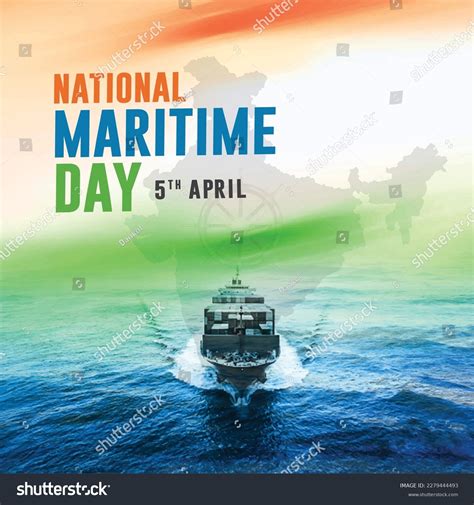 National Maritime Day 5th Aprilindia 1964 Stock Vector (Royalty Free ...