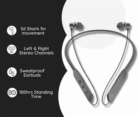 BT Max Neckband v5.0 Bluetooth Wireless In Ear Earphones With Mic 30Hrs ...