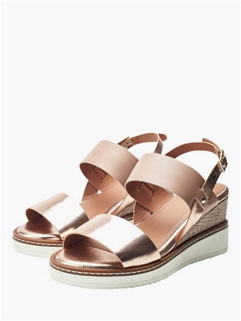 Moda in Pelle Gavasi Leather Wedge Sandals, Nude/Rose Gold