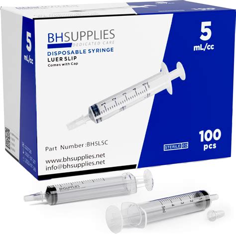 Amazon.com: BH Supplies 5ml Oral Syringe with Cap (No Needle) - Sterile ...