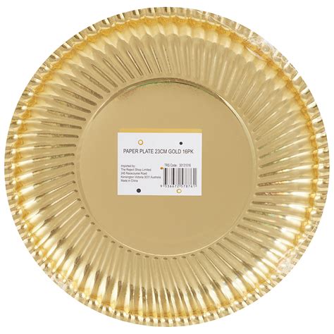 Gold Paper Plate 23cm 16pk | The Reject Shop