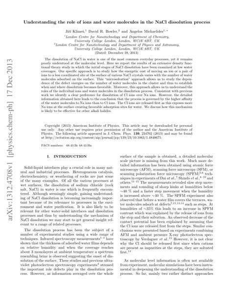 Image result for Dissolution Process of NaCl Steps