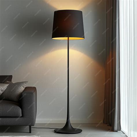 Modern Black Floor Lamp with Sleek Design Isolated on White Background ...