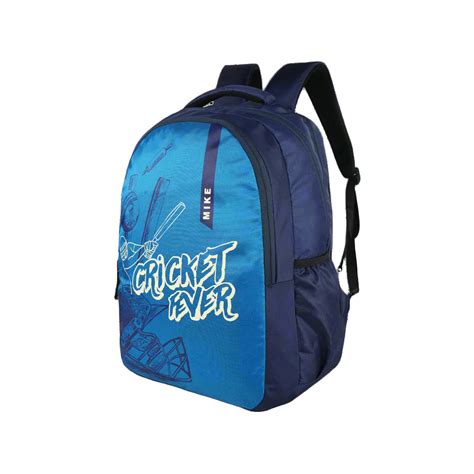 Mike Active Backpack Cricket Theme - Navy Blue – Mike Bags