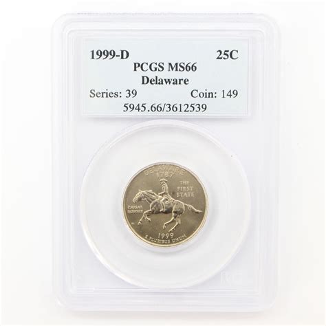 1999-D Delaware State Quarter PCGS Mint State 66 (149) | Property Room