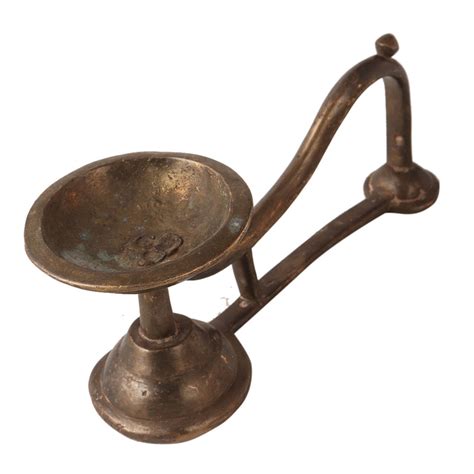 Vintage Indian Art Brass Lamp with Handle