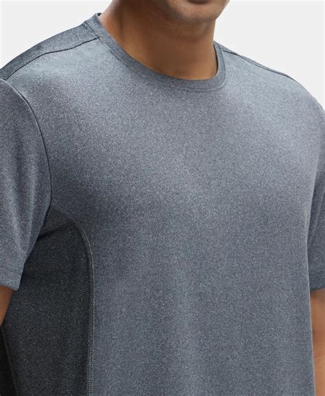 Buy Recycled Microfiber Elastane Stretch Half Sleeve Round Neck T-Shirt ...