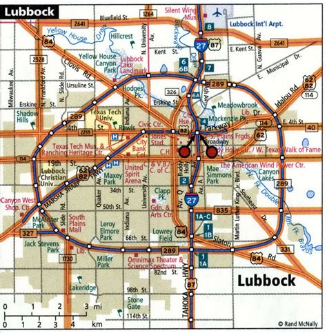 Lubbock city road map for truck drivers area town toll free highways ...