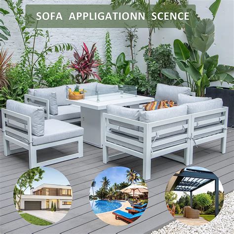 Buy BULEXYARD Aluminum Patio Furniture Set with 43 Propane Gas Fire Pit ...