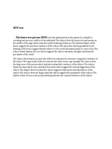 Image result for HTP Test Good Example