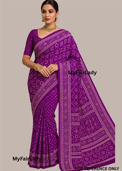 Bandhani Saree Purple Color- [Code 682] – My Fair Lady