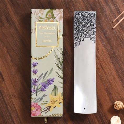 Rectangular Floral Incense Holder With Jasmine Incense Sticks Online ...