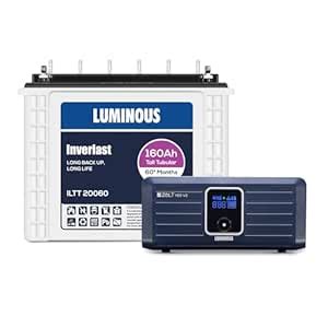 Luminous Inverter & Battery Combo (Zolt 1100 Pure Sine Wave 900VA/12V ...